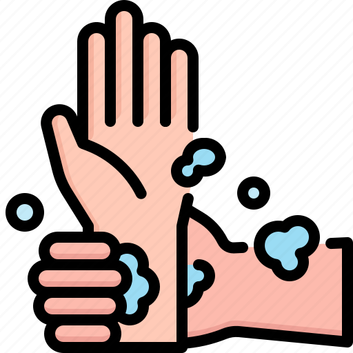 Bubble, cleaning, hand, hygiene, washing, wrist icon - Download on Iconfinder