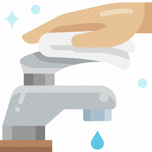 Wipe, towel, cleaning, water, hand, plumber, faucet icon - Download on Iconfinder