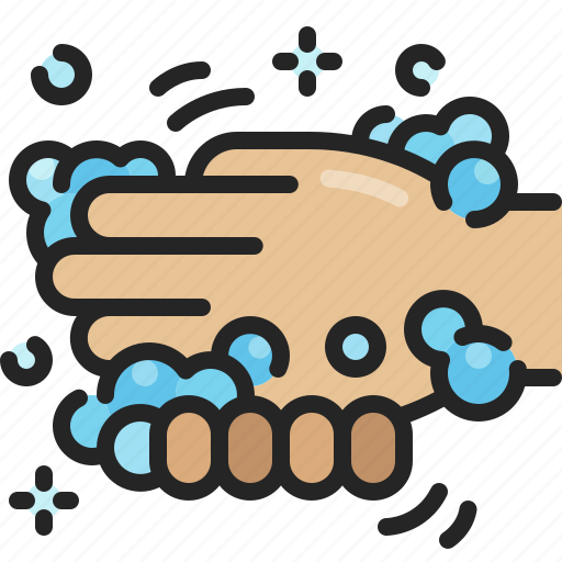 Hand, bubble, cleaning, health, coronavirus, soap, washing icon - Download on Iconfinder