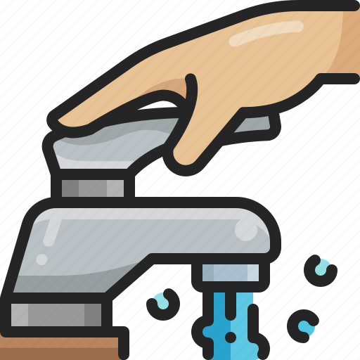 Faucet, bathroom, hand, tap, open, clean, water icon - Download on Iconfinder