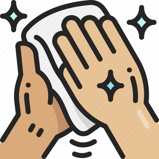 Hand, dry, towel, wipe, hygiene, palm, clean icon - Download on Iconfinder