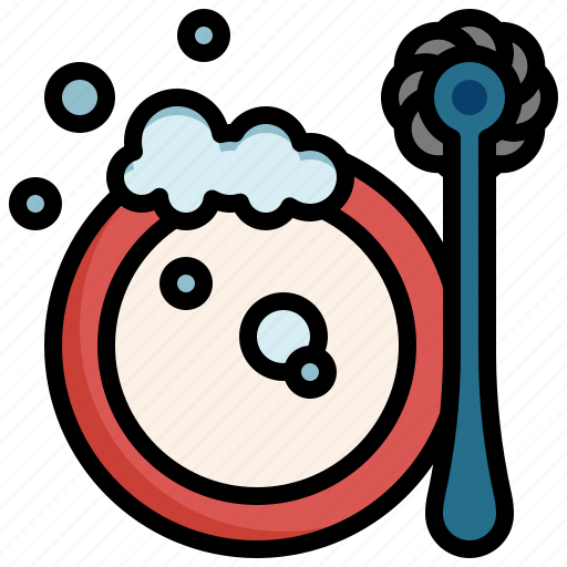 Brush, wash, cleaning, dish, plates icon - Download on Iconfinder