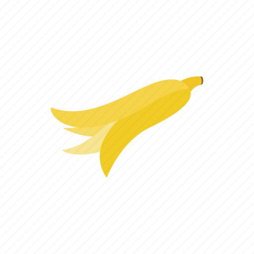 Banana, fruit, garbage, isometric, peel, skin, yellow icon - Download on Iconfinder