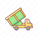dumpster, truck, garbage, transport