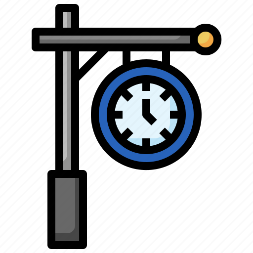 Clock, public, place, time, date, hanging icon - Download on Iconfinder