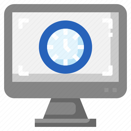 Clock, work, time, screen, monitor, technology icon - Download on Iconfinder