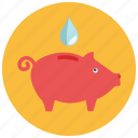 bank, drop, piggy, save, water
