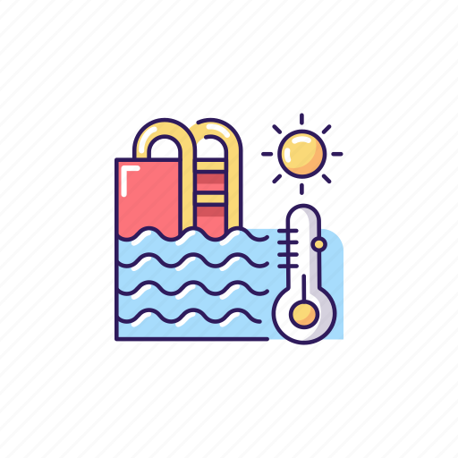 Water temperature, swimming pool, summer, hot icon - Download on Iconfinder