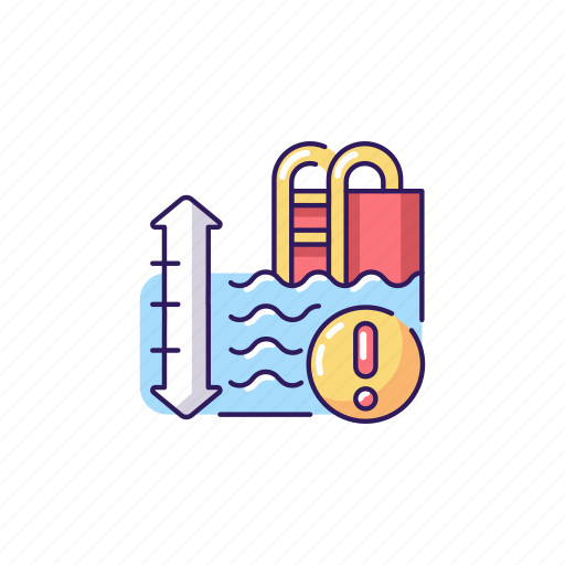 Warning, water park, water level, pool icon - Download on Iconfinder