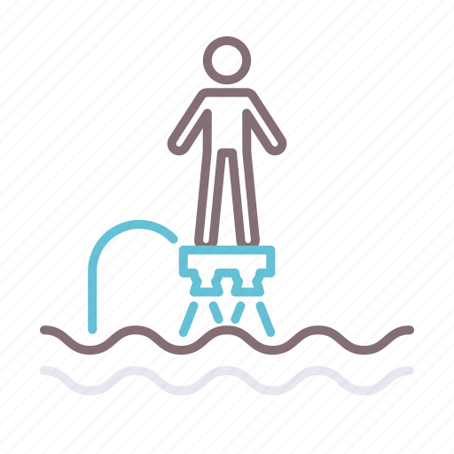 Flyboarding, flying, humanfigure, water icon - Download on Iconfinder