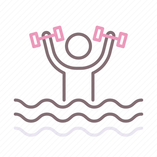 Aerobics, exercise, water, weights icon - Download on Iconfinder