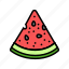 triangular, slice, watermelon, summer, fruit, melon 
