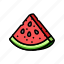 watermelon, triangular, slice, summer, fruit, melon 