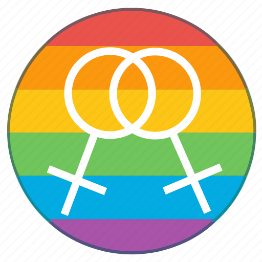 Double, female, girls, lgbt, pride flag, rainbow, woman icon - Download on Iconfinder