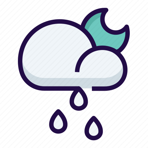 Night, rain, rainy, weather icon - Download on Iconfinder