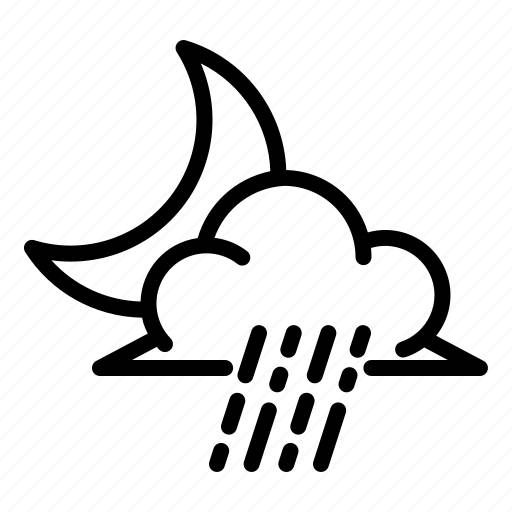 Weather, rain, cloud, moon icon - Download on Iconfinder