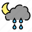 weather, coloroutline, cloudy, rainy, night 