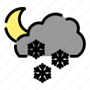 weather, coloroutline, cloudy, snowy, night