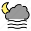 weather, coloroutline, cloudy, windy, night 