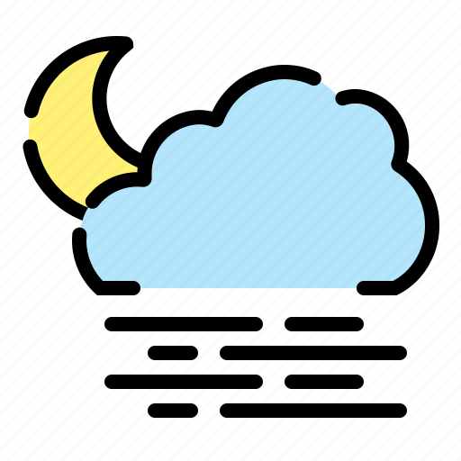 Weather, coloroutline, foggy, night icon - Download on Iconfinder
