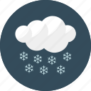 cloud, cloudy, forecast, night, snow, weather
