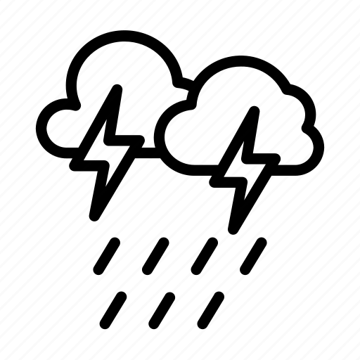 Thunderstorm, lightning, thunder, bolt, rain, clouds icon - Download on Iconfinder