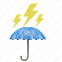 umberella, with, lightning, weather 