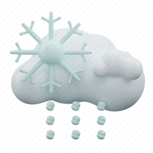 Cloudy, snow, rain, weather 3D illustration - Download on Iconfinder