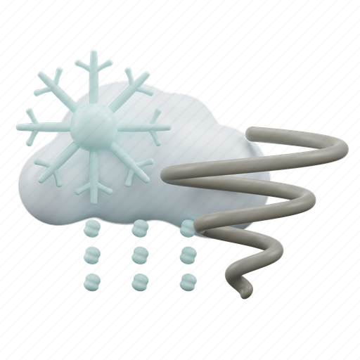 Strom, cloudy, snow, weather 3D illustration - Download on Iconfinder