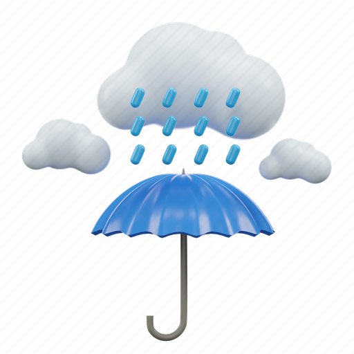 Umberella, rain, weather 3D illustration - Download on Iconfinder
