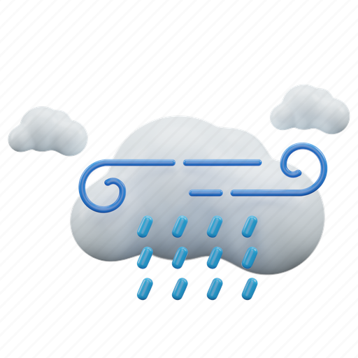 Wind, snow, cloudy, rain, weather 3D illustration - Download on Iconfinder