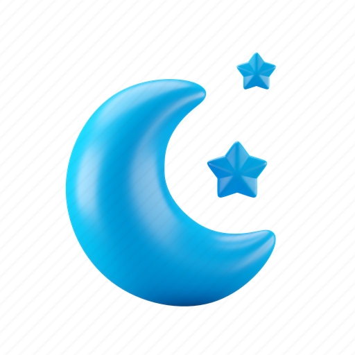 Moon, starry, night 3D illustration - Download on Iconfinder