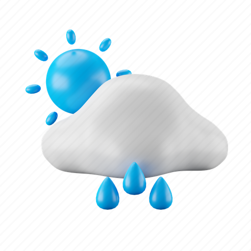 Sunny, rainy 3D illustration - Download on Iconfinder