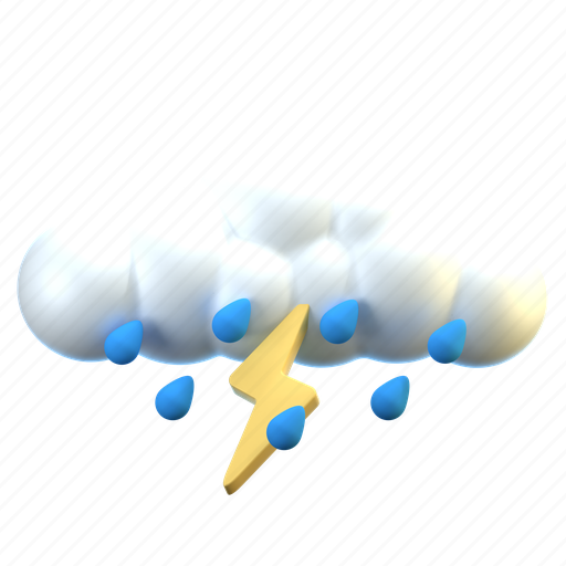 Storm, rain, thunder, thunderstorm, bolt 3D illustration - Download on Iconfinder