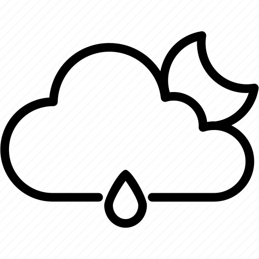 Cloud, moon, raining, cloudy, night, rain, weather icon - Download on Iconfinder