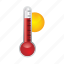 sun, thermometer, forecast, temperature, weather 
