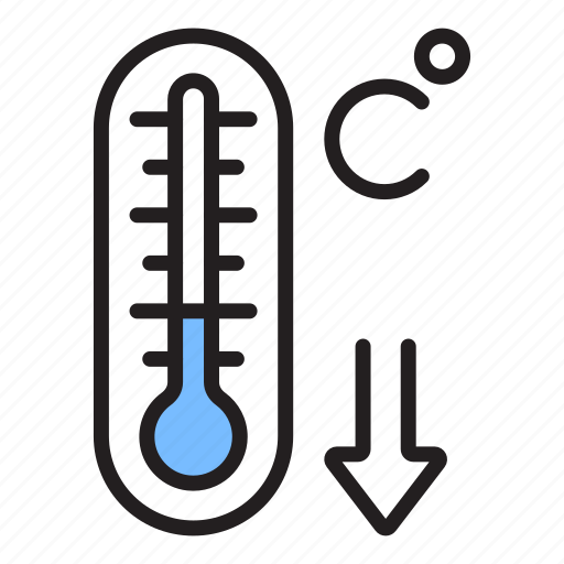Cold, weather, thermometer, temperature, falling, chill, frost icon - Download on Iconfinder