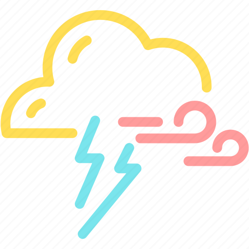 Cloud, forecast, lightning, thunder, wind icon - Download on Iconfinder