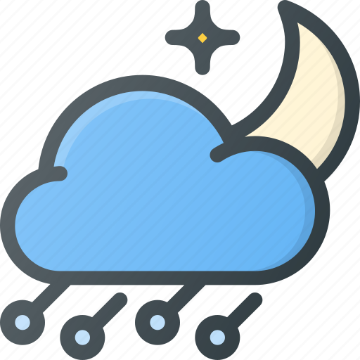 Forcast, hailstorm, night, storm, weather icon - Download on Iconfinder