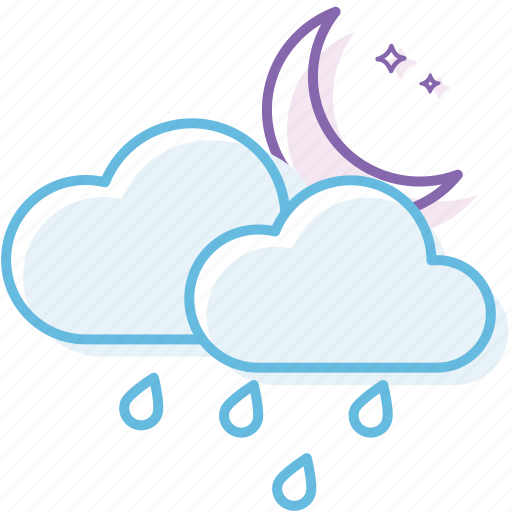 Cloud, cloudy, night, rain1, weather icon - Download on Iconfinder