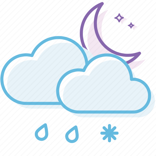 Cloud, cloudy, night, snow, weather icon - Download on Iconfinder