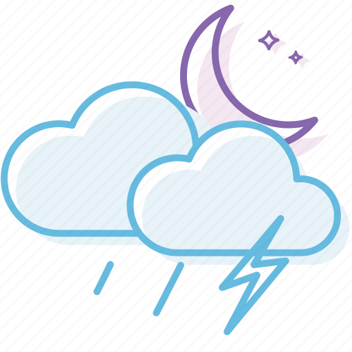 Cloud, cloudy, night, thunder, weather icon - Download on Iconfinder