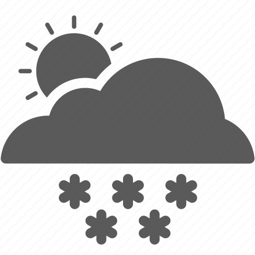Cloud, day, forecast, snow, snowflake, sun, winter icon - Download on Iconfinder