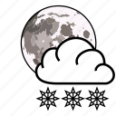 cloud, moon, snow, weather