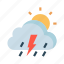 climate, cloud, day, raining, sun 
