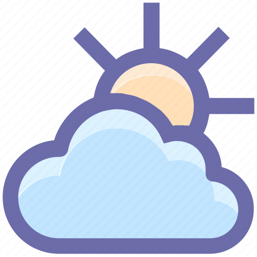 Cloud, day, forecast, sun, sunny, thin, weather icon - Download on Iconfinder