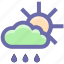 cloud, day, forecast, rain, rainy, sun, weather 