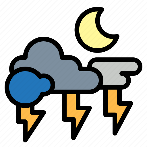 Lightning, night, rainy, storm, thunder icon - Download on Iconfinder