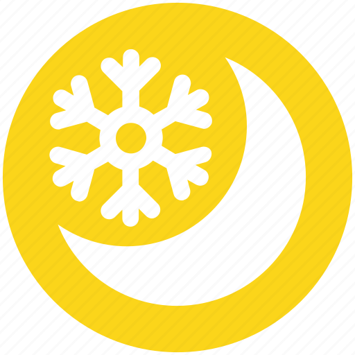 Cold, moon, night, night moon, snow, snowflake, weather icon - Download on Iconfinder