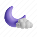 partially, cloudy, night, cloud, cumulus, moon, clear, sky 